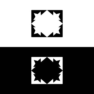 Dikdörtgen vektör logo şablonu çizimi