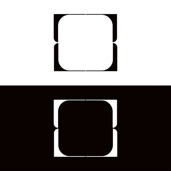 Dikdörtgen Vektör Logo Şablonu Çizimi — Stok Vektör