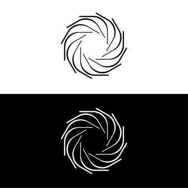 Çember vektör logo şablonu çizimi. Çember simgesi silueti