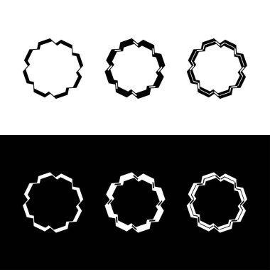 Daire vektör logo siluet tasarımı. Çember simgesi çizimi