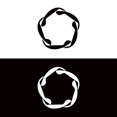 Daire vektör logo siluet tasarımı. Çember simgesi çizimi