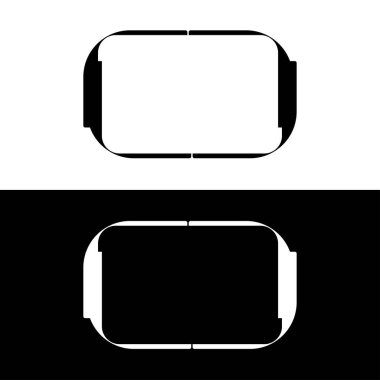 Dikdörtgen vektör logo şablonu tasarımı