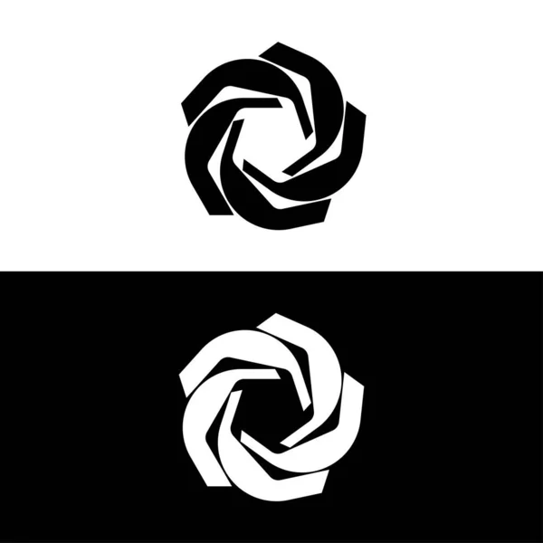 Desain Templat Logo Vektor Lingkaran Logo Siluet Ikon Lingkaran - Stok Vektor