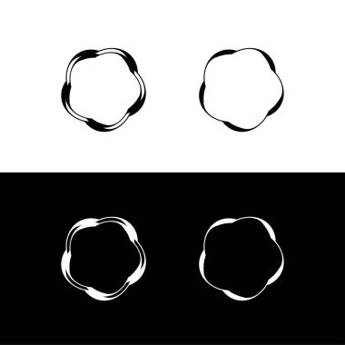 Çember simge vektör logo şablonu çizimi. Çember siluet tasarımı