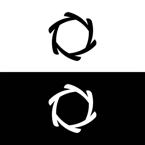 Circle Icon Vector Logo Template Illustration Circle Silhouette Design — Stock Vector