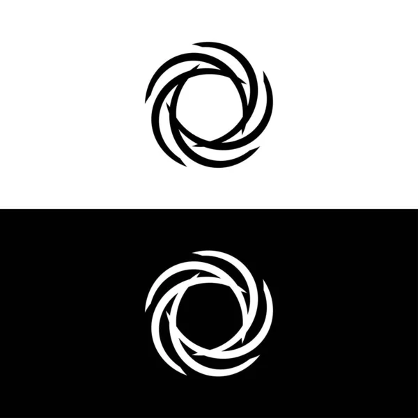 Circle Icon Vector Logo Template Illustration Circle Silhouette Design — Stock Vector