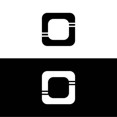 Dikdörtgen vektör logo şablonu tasarımı