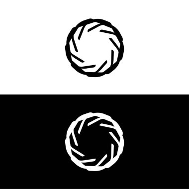 Çember vektör logo şablonu tasarımı. Çember siluet çizimi