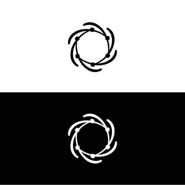 Çember simge vektör logo şablonu tasarımı. Çember siluet çizimi