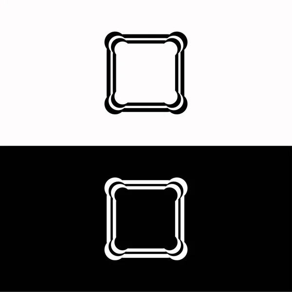 Dikdörtgen Vektör Logo Şablonu Tasarımı — Stok Vektör