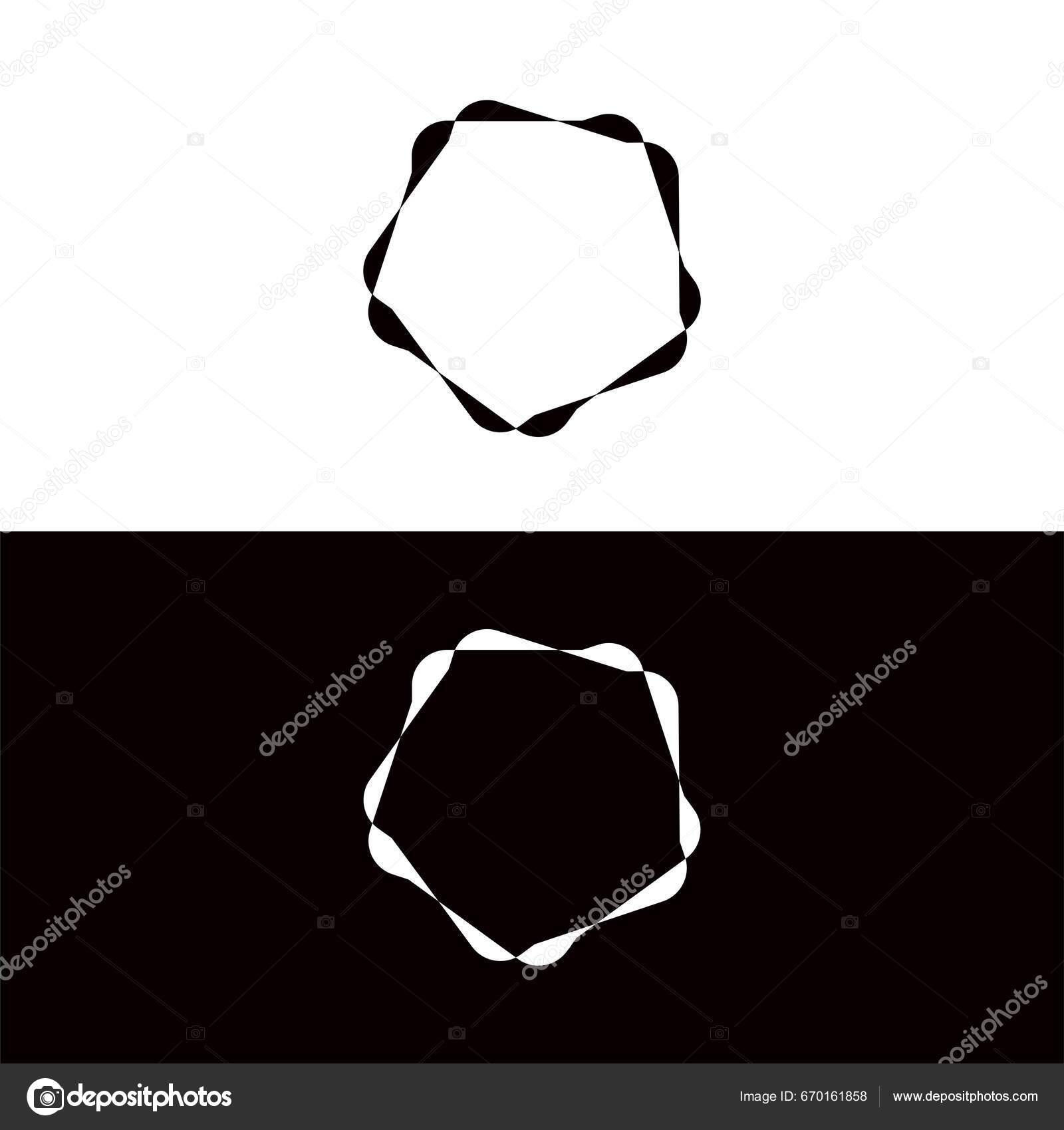 Black White Circle Vector Logo Template Design Stock Vector by
