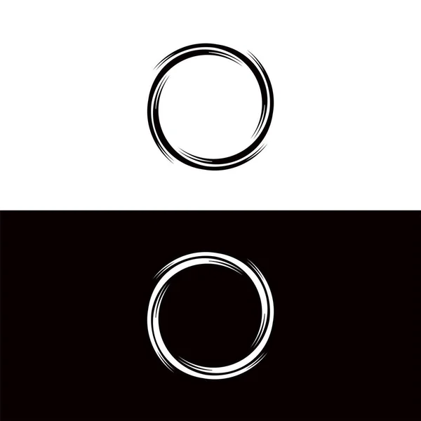 Modèle Logo Vectoriel Cercle Noir Blanc — Image vectorielle