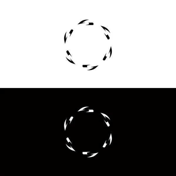 黒と白の円ベクトルロゴテンプレートデザイン — ストックベクタ