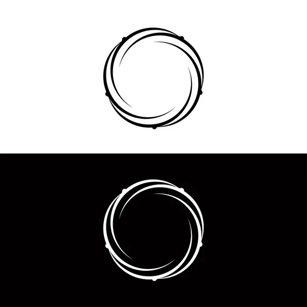 Modello Logo Vettoriale Cerchio Bianco Nero Illustrazione Modello Logo Vettoriale — Vettoriale Stock