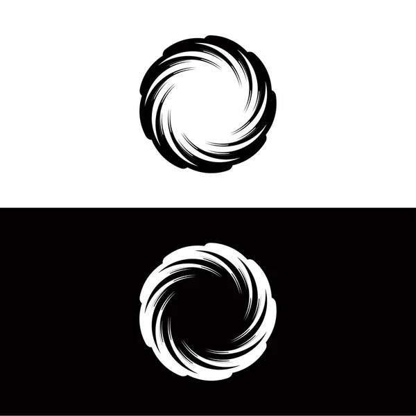 Preto Branco Círculo Vetor Logotipo Modelo Design Ilustração Modelo Logotipo —  Vetores de Stock