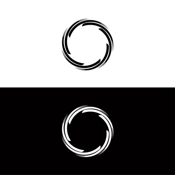 黒と白の円ベクトルロゴテンプレートデザイン サークルベクトルロゴテンプレートイラスト — ストックベクタ
