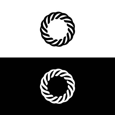 Siyah ve beyaz daire vektör logo şablonu tasarımı