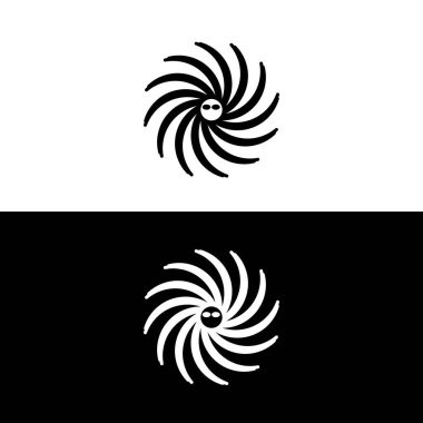 Siyah ve beyaz daire vektör logo şablonu tasarımı