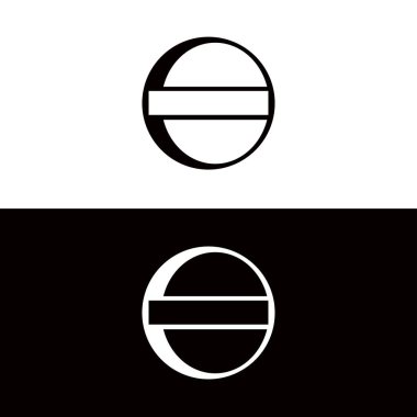 Siyah ve beyaz daire vektör logo şablonu tasarımı