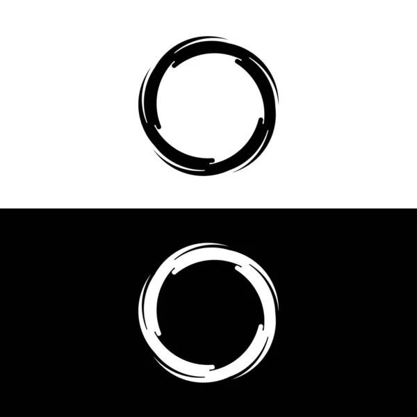Circular Banner Frames Borders Circle Vector Logo — Stock Vector