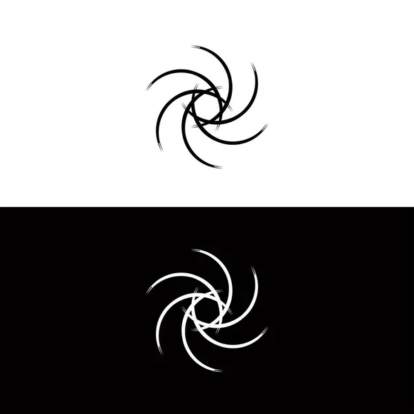 Czarno Białe Koło Wektor Logo Szablon Projektu Circle Wektor Logo — Wektor stockowy