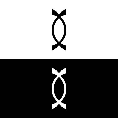 Siyah ve beyaz daire vektör logo şablonu tasarımı