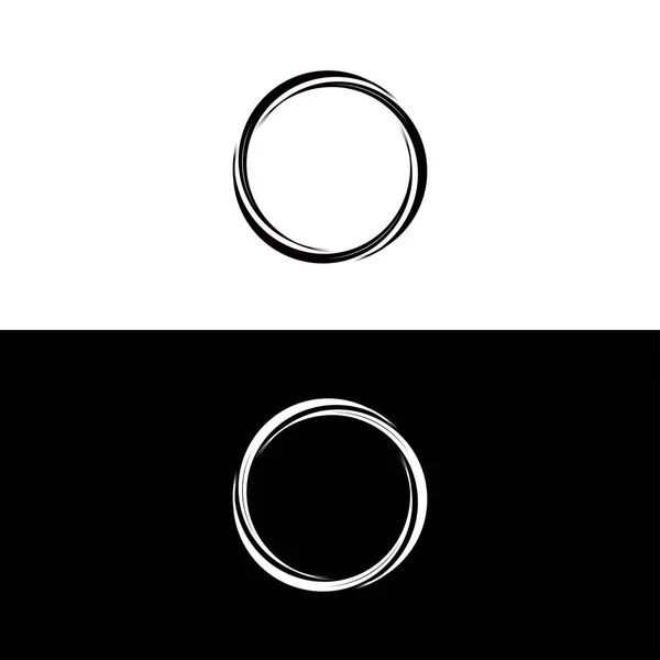 Schwarz Weiße Kreis Vektor Logo Vorlage Design lizenzfreie Stockvektoren