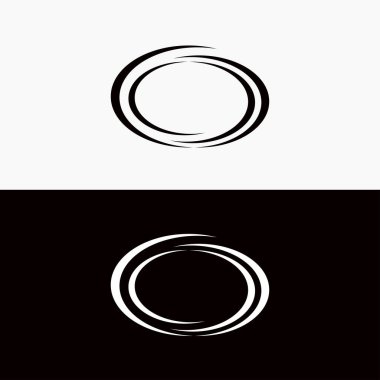 Siyah ve beyaz daire vektör logo şablonu tasarımı