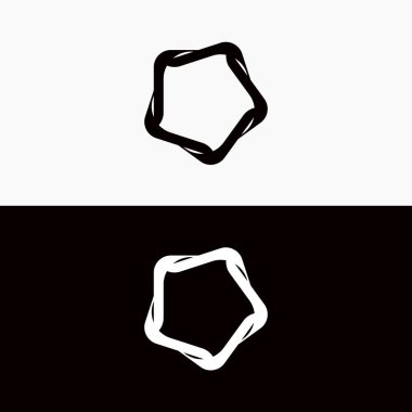 Siyah ve beyaz daire vektör logo şablonu tasarımı