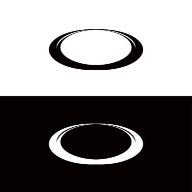 Siyah ve beyaz daire vektör logo şablonu tasarımı