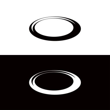 Siyah ve beyaz daire vektör logo şablonu tasarımı