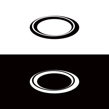 Siyah ve beyaz daire vektör logo şablonu tasarımı