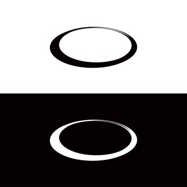 Siyah ve beyaz daire vektör logo şablonu tasarımı