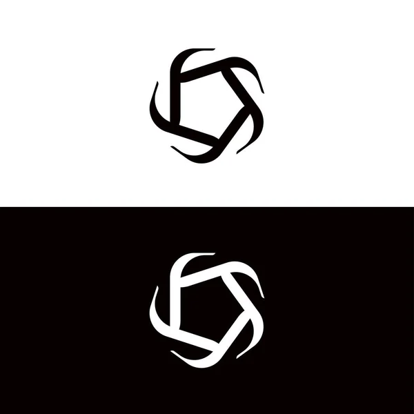 Diseño Plantilla Logotipo Vector Círculo Blanco Negro — Vector de stock