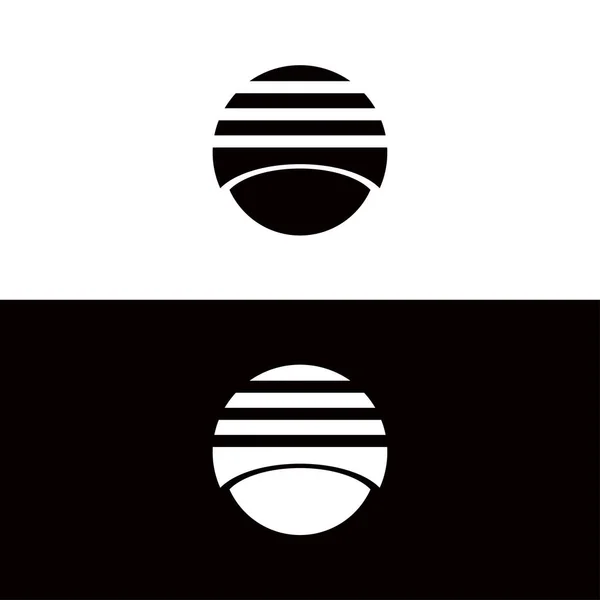 Preto Branco Círculo Vetor Logotipo Modelo Design —  Vetores de Stock
