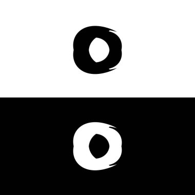 Siyah ve beyaz daire vektör logo şablonu tasarımı. Çember simgesi çizimi