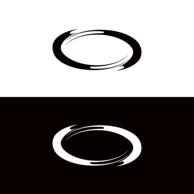 Siyah ve beyaz daire vektör logo şablonu tasarımı