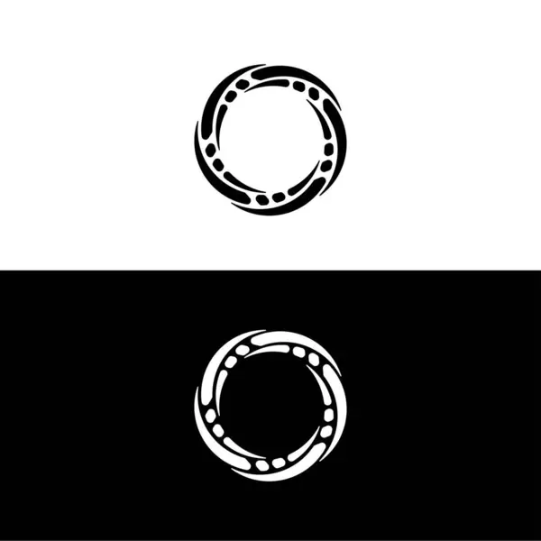 Черно Белый Дизайн Векторного Логотипа Круга Иконка Круга — стоковый вектор