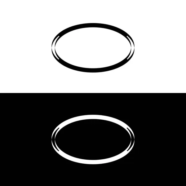 Zwart Wit Cirkel Vector Logo Template Ontwerp Cirkel Pictogram Illustratie — Stockvector
