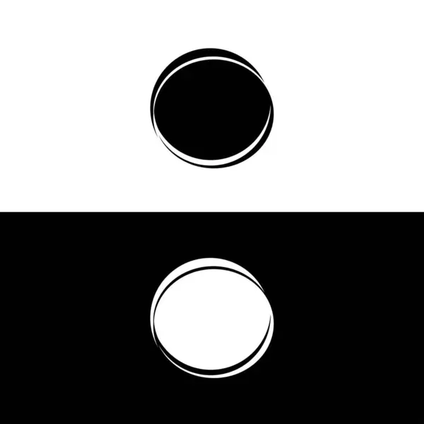 Modèle Logo Vectoriel Cercle Noir Blanc Illustration Icône Cercle — Image vectorielle