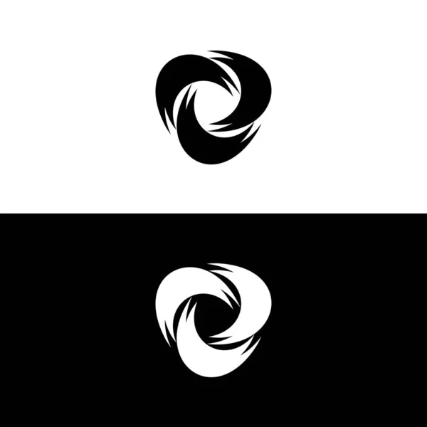 Preto Branco Círculo Vetor Logotipo Modelo Design Ilustração Ícone Círculo — Vetor de Stock