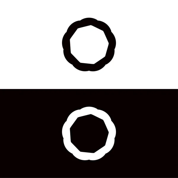 円形の旗フレーム 円形のベクトル ロゴのテンプレートの設計 — ストックベクタ