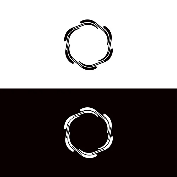 Круглі Круглі Банерні Рамки Рамки Circle Векторний Дизайн Шаблону Логотипу — стоковий вектор