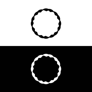 Siyah ve beyaz daire vektör logo şablonu tasarımı. Çember vektör logo şablonu tasarımı