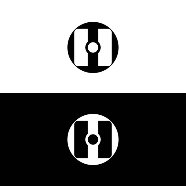 Svart Och Vit Cirkel Vektor Logotyp Mall Design — Stock vektor