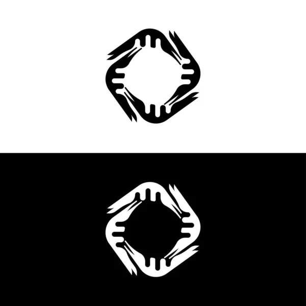 Черно Белый Дизайн Векторного Логотипа Круга Дизайн Логотипа Вектора Круга — стоковый вектор