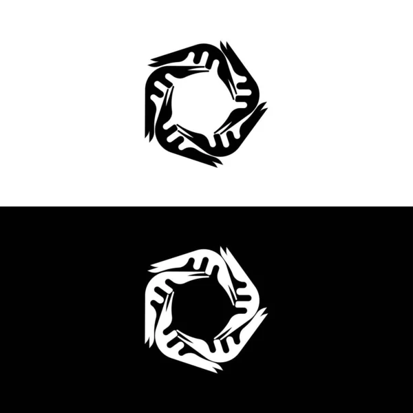 Μαύρο Και Άσπρο Διάνυσμα Κύκλο Σχεδιασμό Πρότυπο Λογότυπο Σχεδιασμός Προτύπου — Διανυσματικό Αρχείο