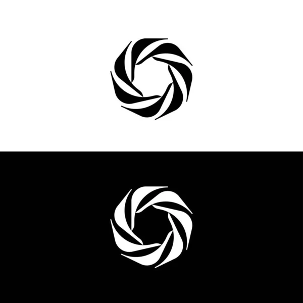 Modèle Logo Vectoriel Cercle Noir Blanc Modèle Logo Vectoriel Cercle — Image vectorielle