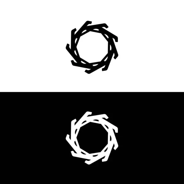 Black White Circle Vector Logo Template Design — Stock Vector
