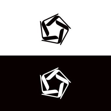 Siyah ve beyaz daire vektör logo şablonu tasarımı